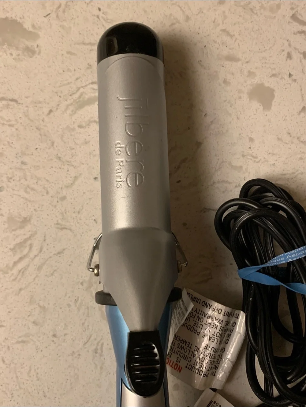 Jilbere de Paris Nano Silver Ceramic Curling Iron 1.5 Inch Blue JBNS2038S Dual V